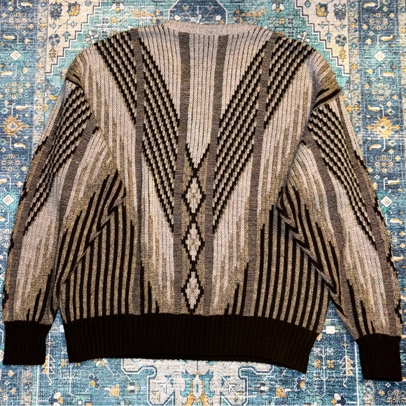 Vintage Chunky Sweater In Shades Of Brown, Men’s Size Large - Picture 2 of 5